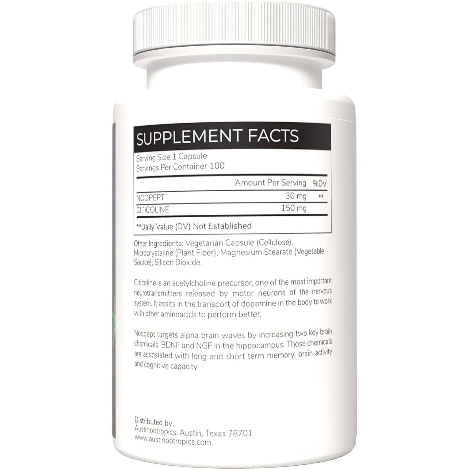 Austinootropics Noopept Absolute Focus Stack - #1 Nootropic for Focus, Energy, Memory+