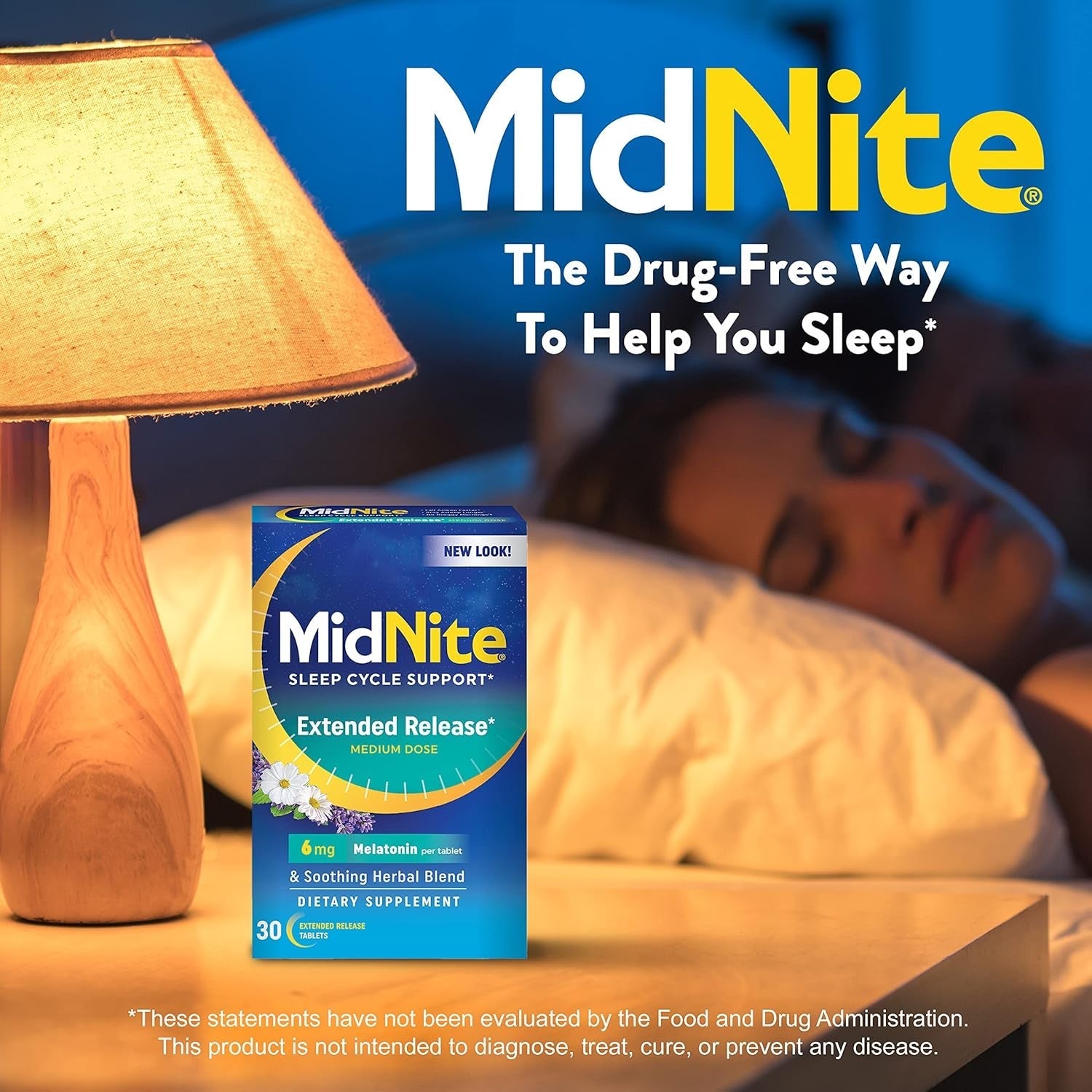 Midnite Extended Release Medium Dose 6 Mg Melatonin Sleep Aid 30 Tablets