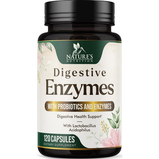 Digestive Enzymes with Probiotics - Probiotic Multi Enzymes for Digestive Health and Bloating Relief 120 Capsules