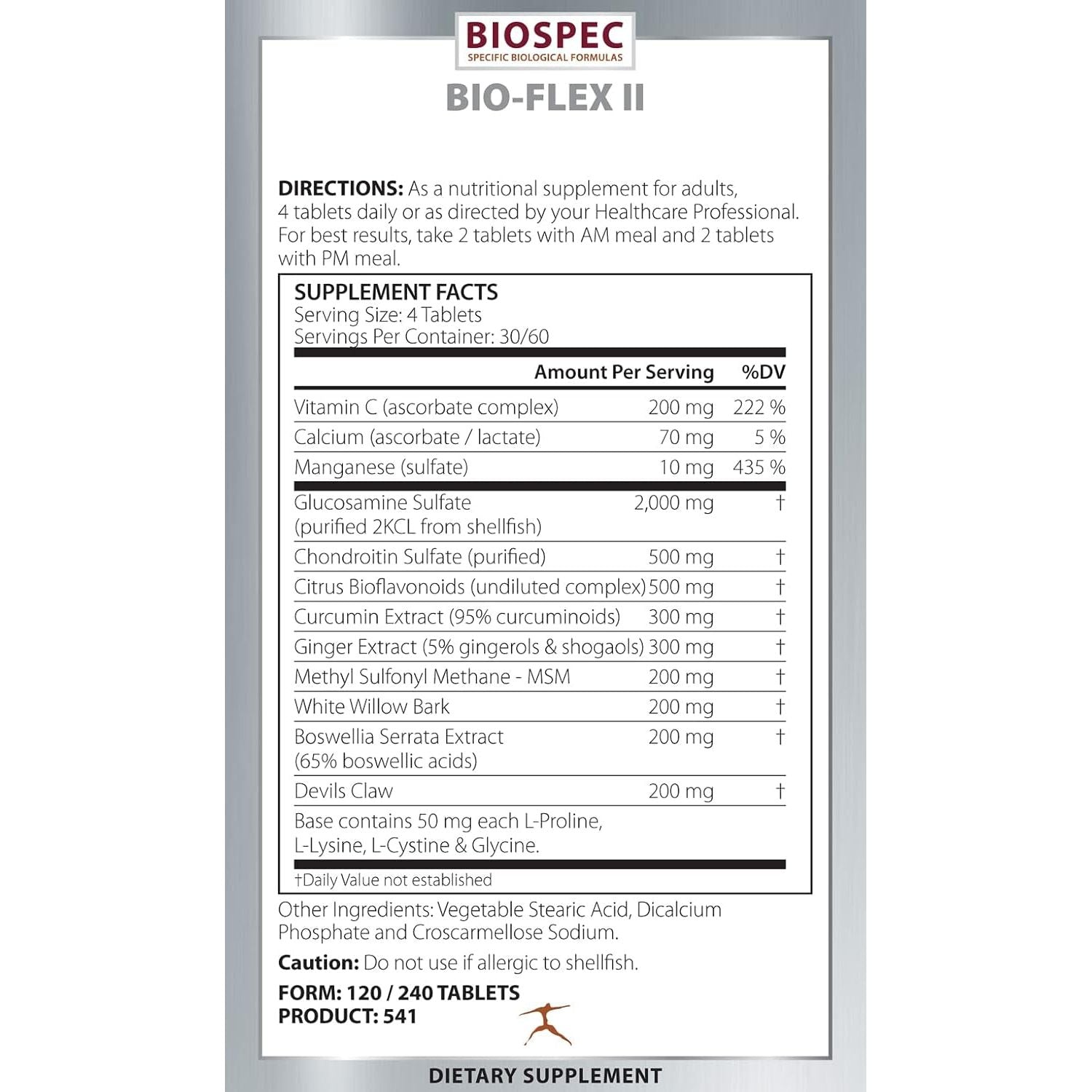 Bio-Flex II- Advanced Joint Support Supplement with Chondroitin and Glucosamine (120 Count)