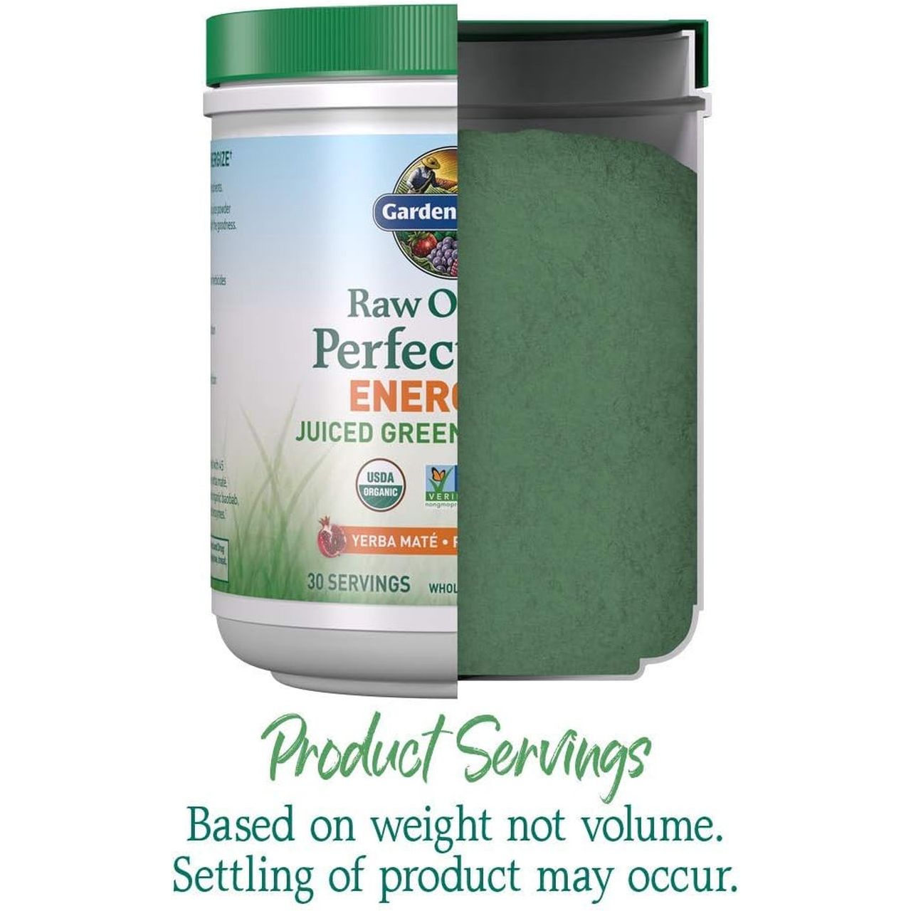 Garden of Life Raw Organic Perfect Food Energizer Juiced Green Superfood Powder 30 Servings, 9.73 Oz