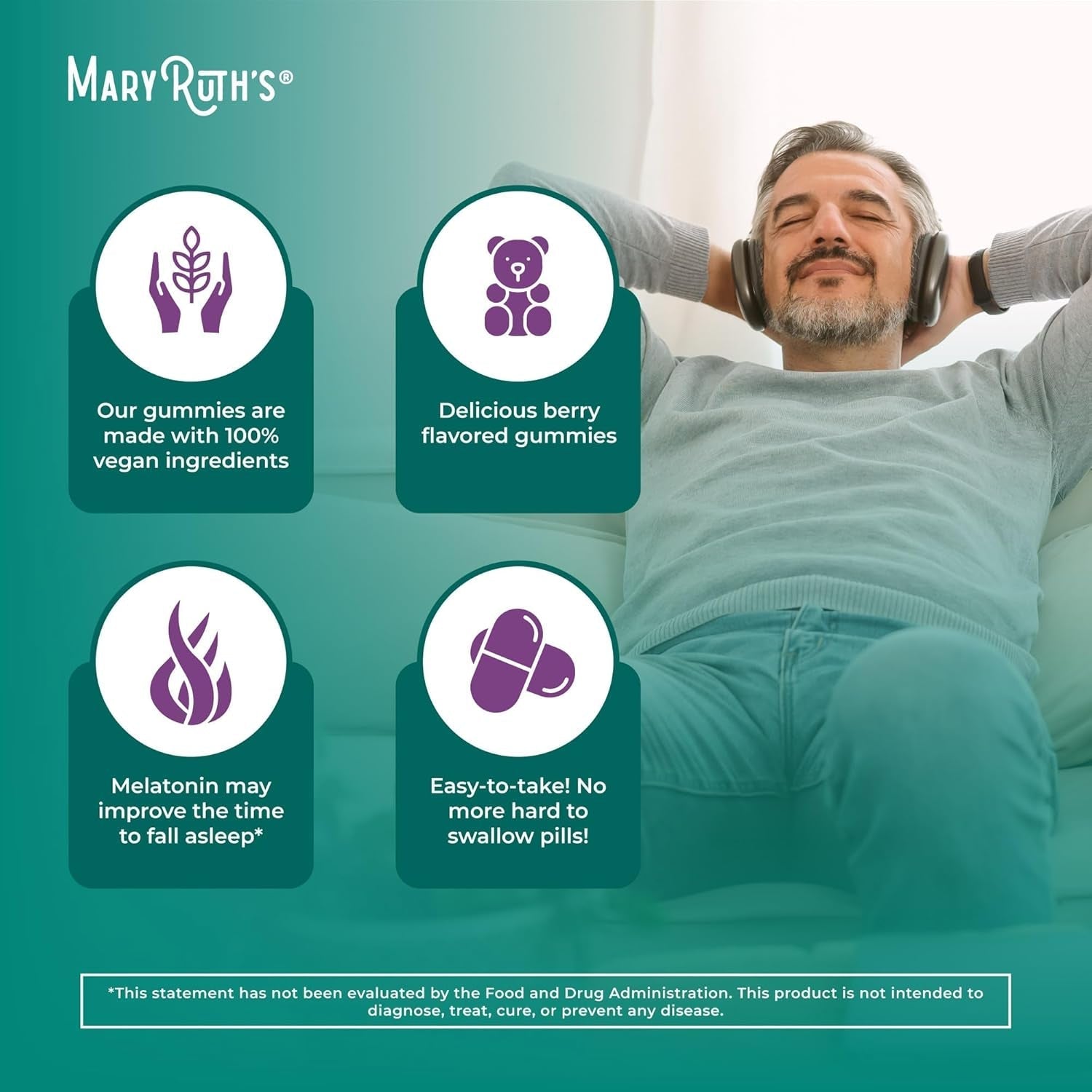 Maryruth'S Melatonin Gummies - Relaxation & Sleep Support for Adults 60 Count