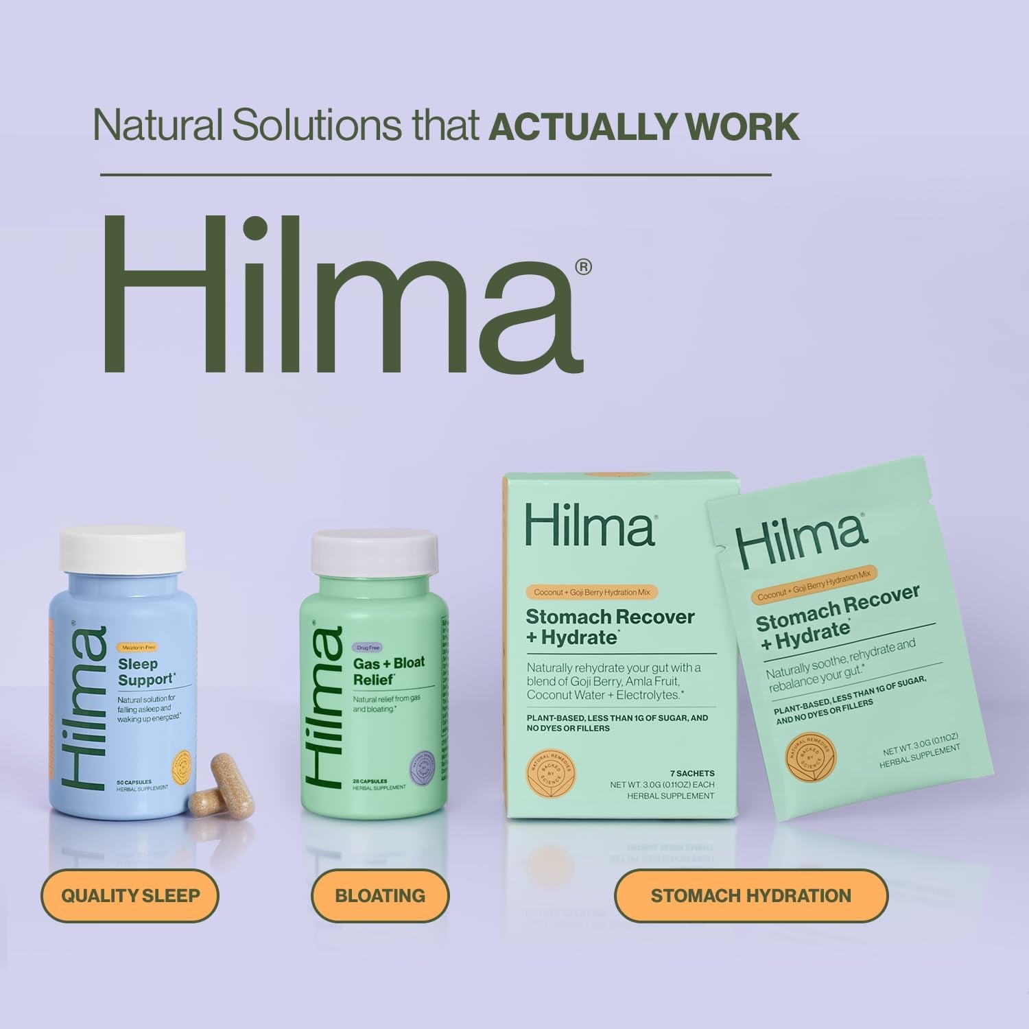 Hilma Sleep Aid for Adults with Magnesium & L-Theanine 50 Vegan Capsules