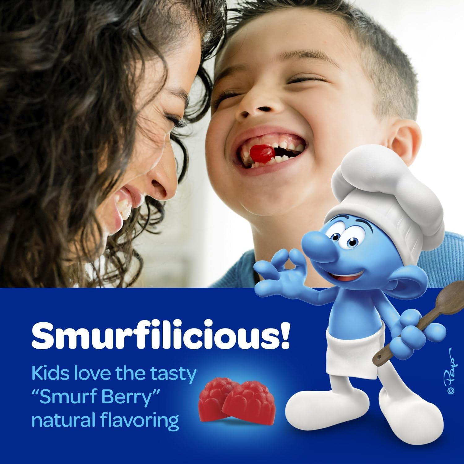 The Smurfs 1Mg Melatonin Gummies for Kids & Restful Sleep Age 3+ 50 Vegetarian Gummy