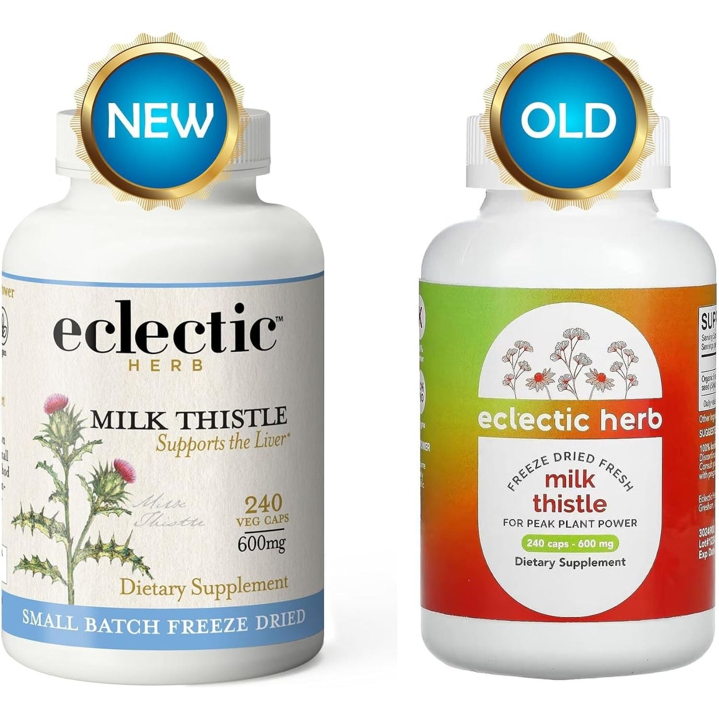 Eclectic Institute Raw Freeze-Dried Non-Gmo Milk Thistle | with Silymarin for Liver Support - Detox, Cleanse & Maintain | 240 CT