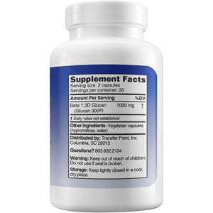Immune Support Supplement with 500Mg of Highly Purified Beta Glucan per Capsule