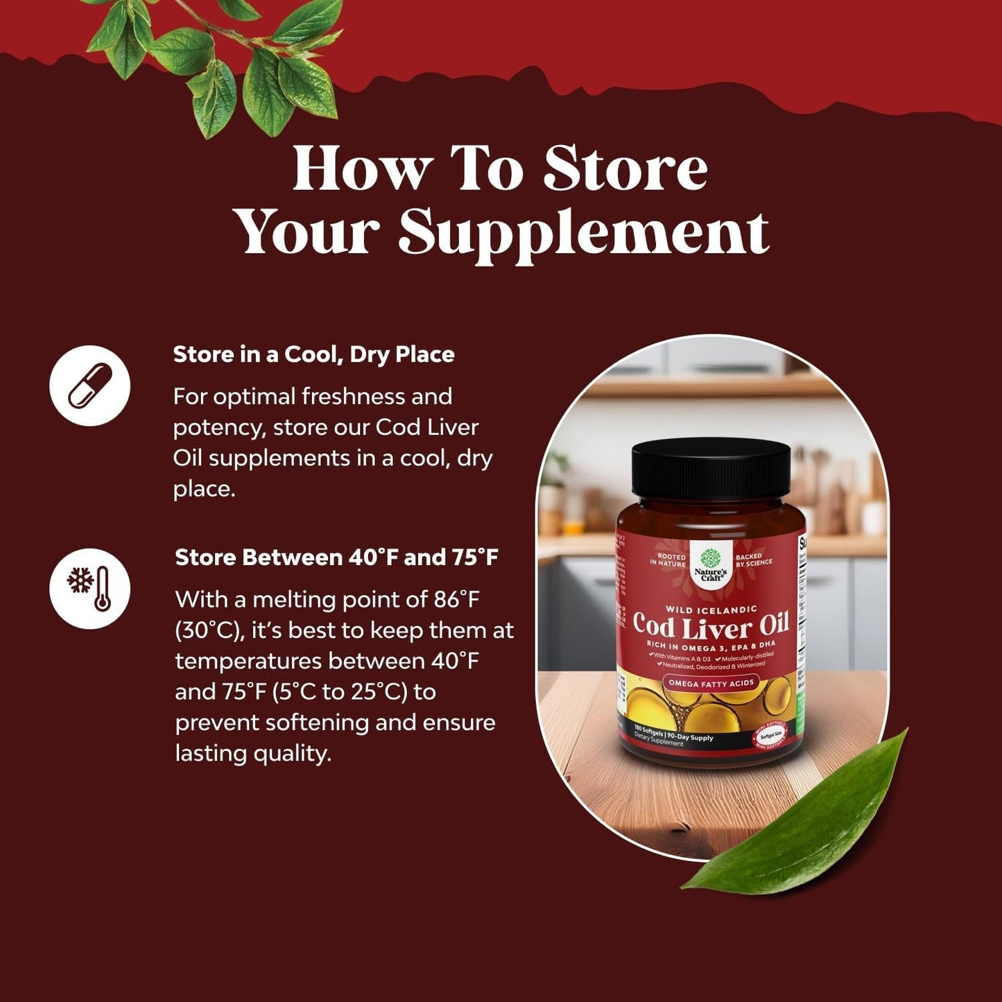 Icelandic Cod Liver Oil Softgels - Wild Caught EPA DHA Omega 3 Fish Oil 1000Mg per Serving