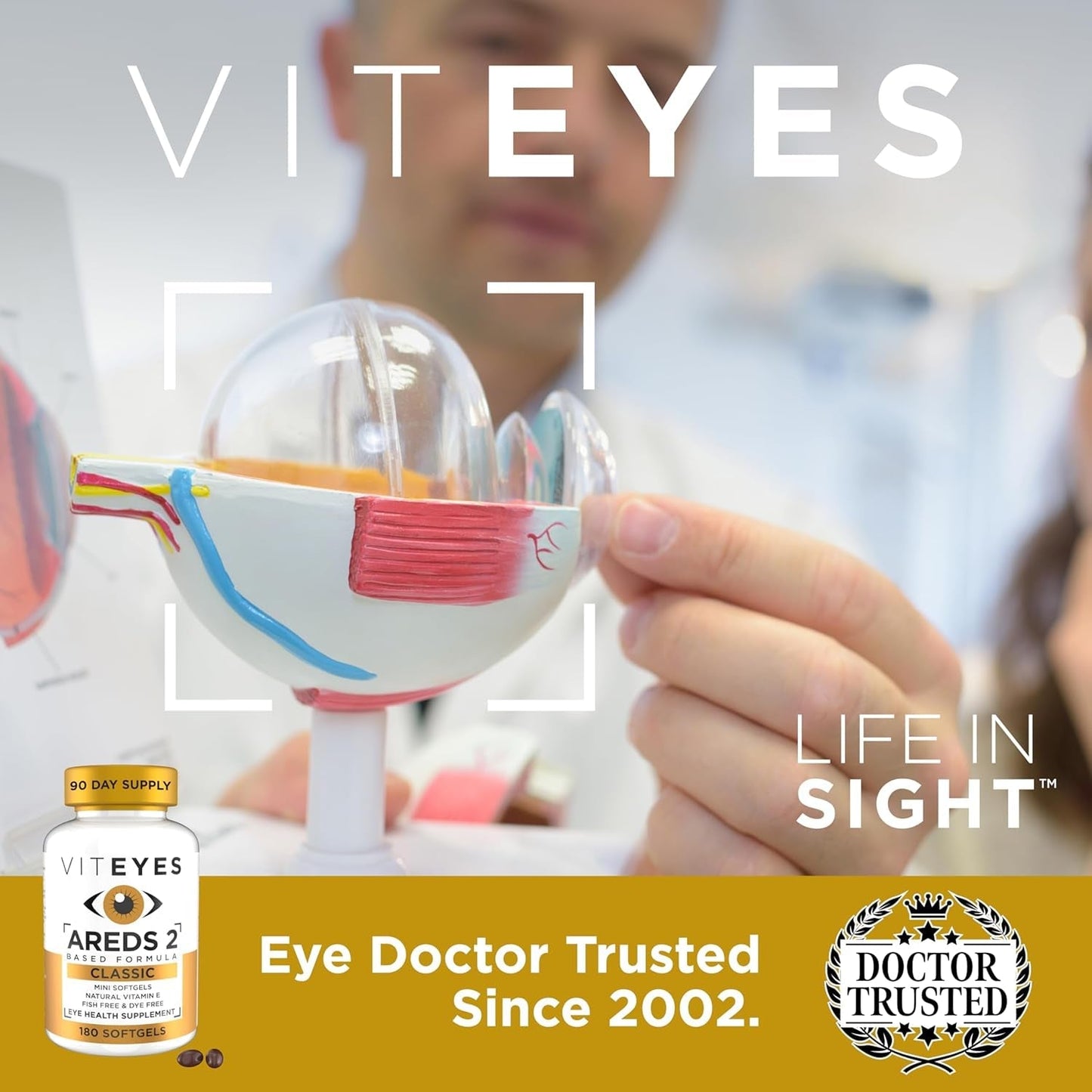 Viteyes AREDS 2 Classic Macular Health Formula Softgels, Eye Health Vitamin to Support Macular Health 180 Softgels