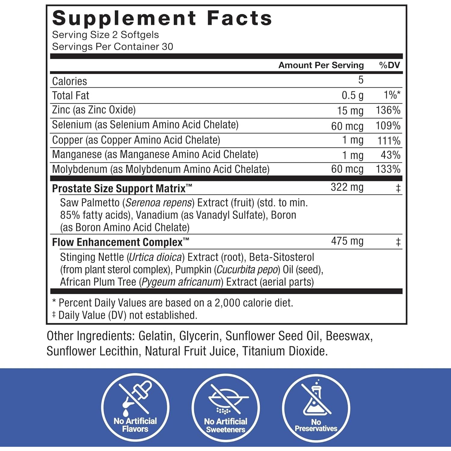 Force Factor Prostate Saw Palmetto and Beta Sitosterol Supplement for Men, Bladder Control, Reduce Nighttime Urination, 60 Softgels