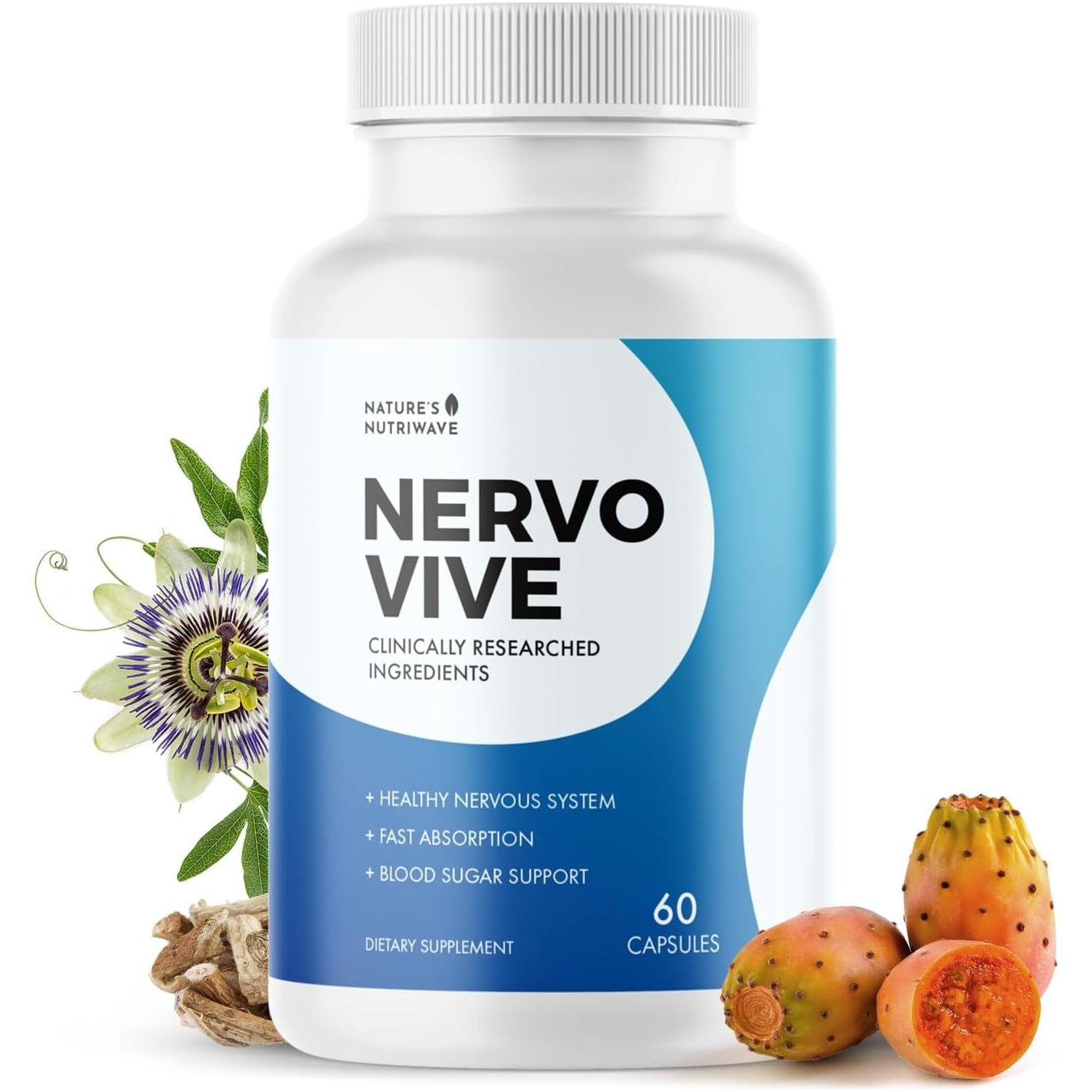 Nervovive Nerve Support Supplement - All Natural Advanced Formula for Overall Health and Wellness - 60 Capsules