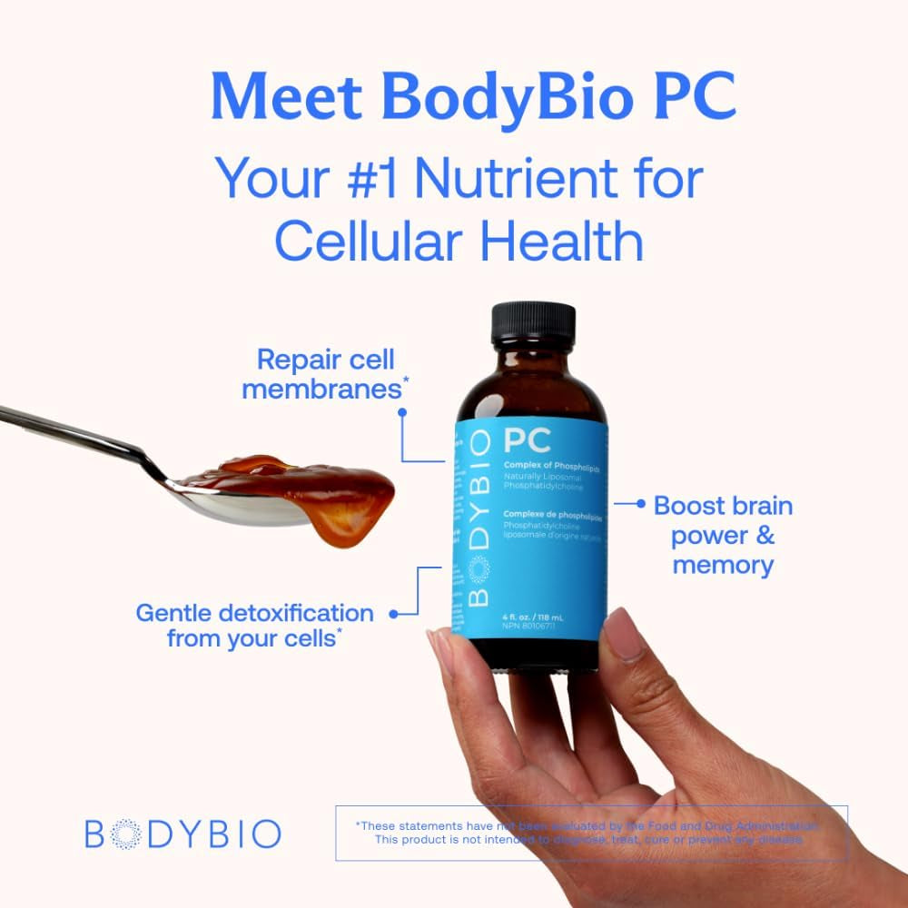 Bodybio Brain Supplement 4 Oz. - Phospholipid Complex for Healthy Aging | Nootropics Booster