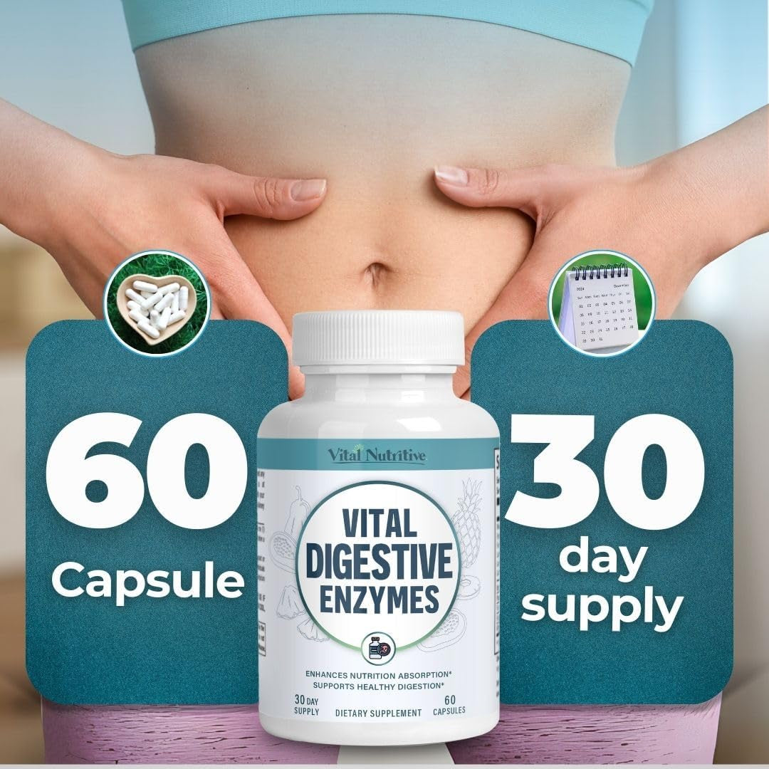 Vital Digestive Enzymes with Makzyme-Pro™ – Advanced Probiotic Complex for Digestive Support, Gut Health, Nutrient Absorption & Energy