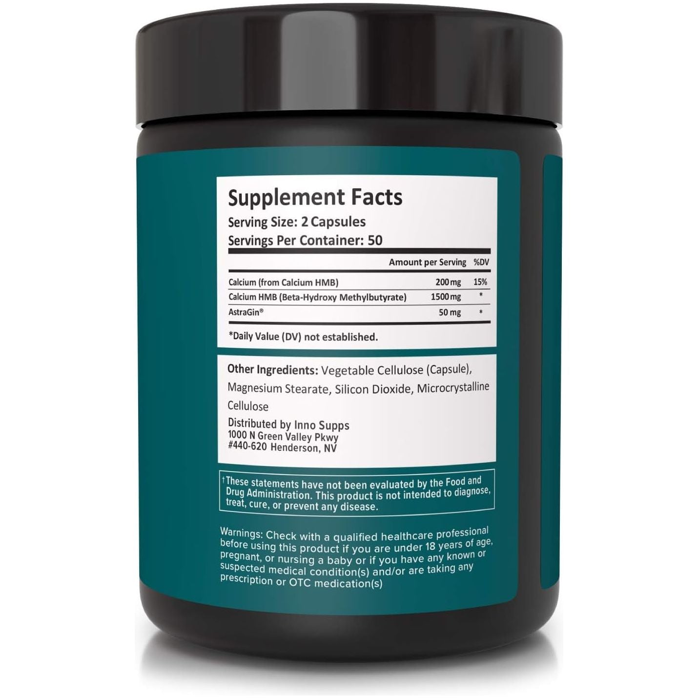 Innosupps HMB+ | 1500Mg HMB (Beta-Hydroxy Methylbutyrate) & 50Mg Astragin (120 Capsules)