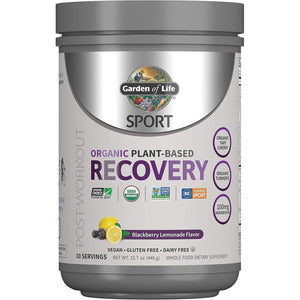 Garden of Life Sport Vegan Organic Plant Based Post Workout Muscle Recovery Powder - Blackberry Lemonade 30 Servings
