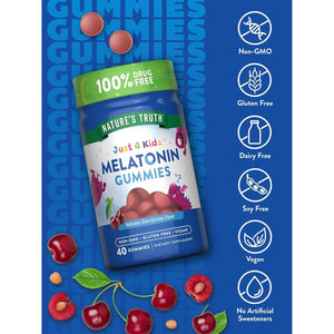 Nature'S Truth Kids Melatonin Gummy | 1Mg | 40 Count | Cherrylicious Flavor