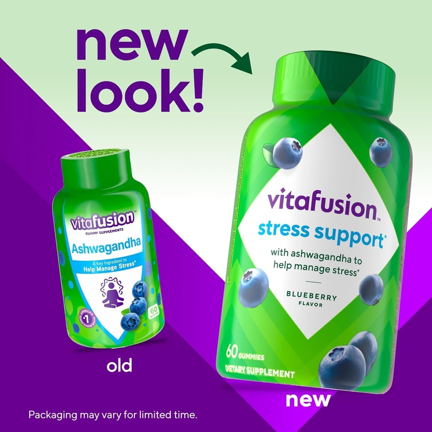 Vitafusion Ashwagandha Gummies –Clinically Shown Adaptogen Sensoril Ashwagandha 125Mg– Help Manage Stress 60 Count