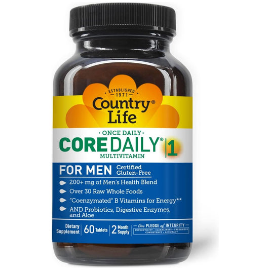 Country Life Core Daily-1 for Men - Multivitamin with Probiotics - 60 Tablets