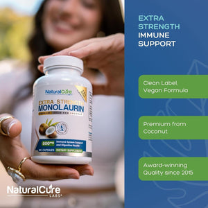 Extra Strength Monolaurin 800Mg, 100 Capsules, 33% More
