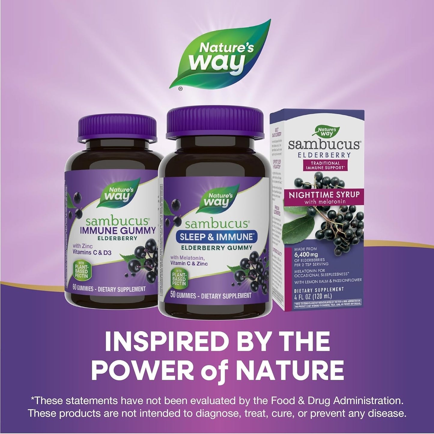 Nature’S Way Sambucus Sleep + Immune* Elderberry 50 Gummies