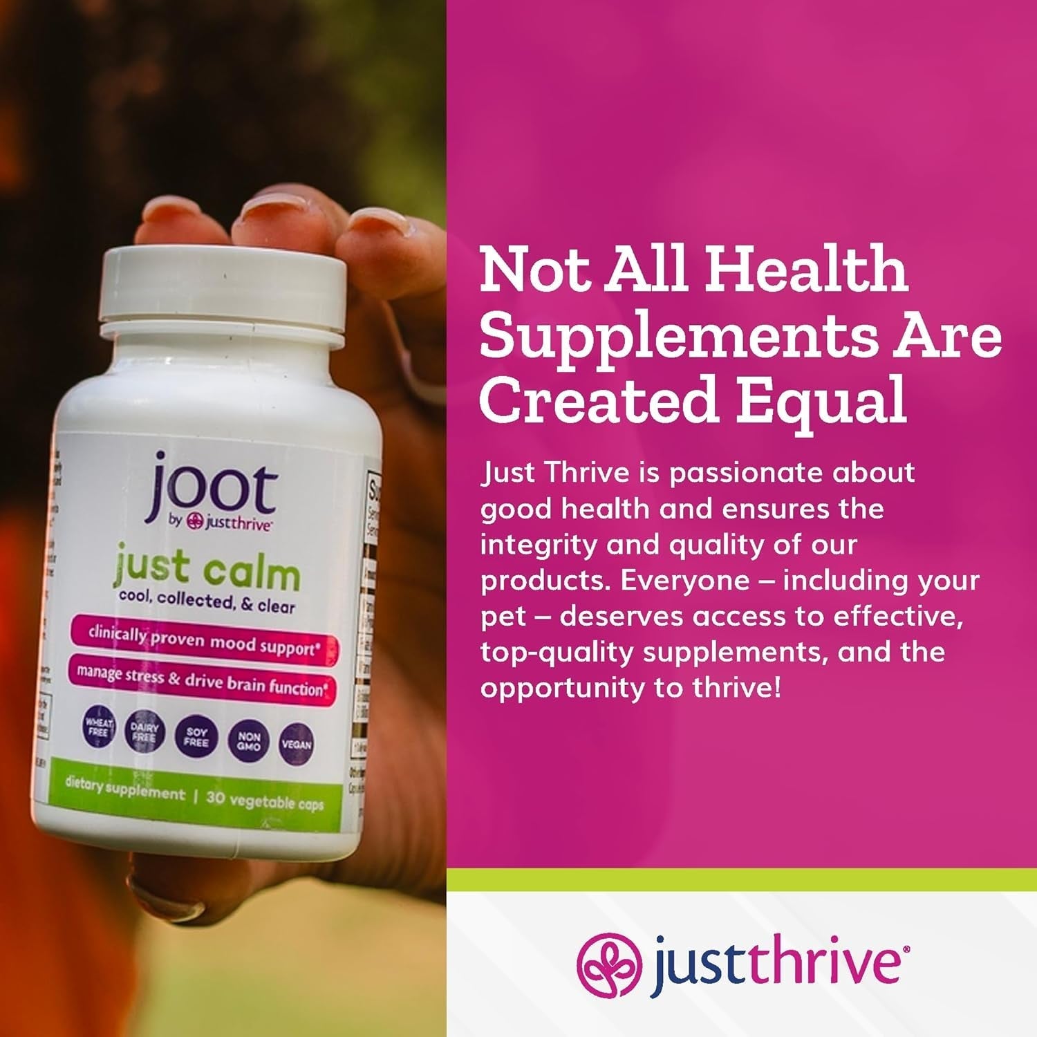 Just Thrive - Just Calm - Cortisol Manager - Calming, Memory, and Mood Support 30 Capsules