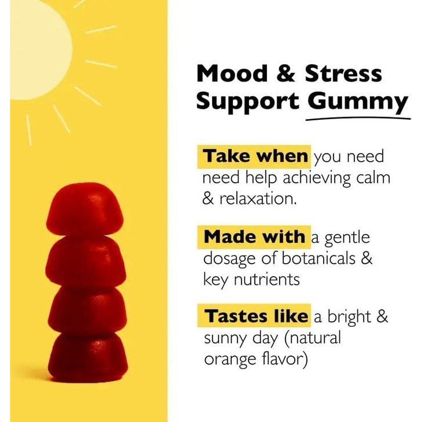 RESCUE Bach plus Mood & Stress Support Gummies with Passionflower, GABA, Saffron & Vitamin D, 60 Count