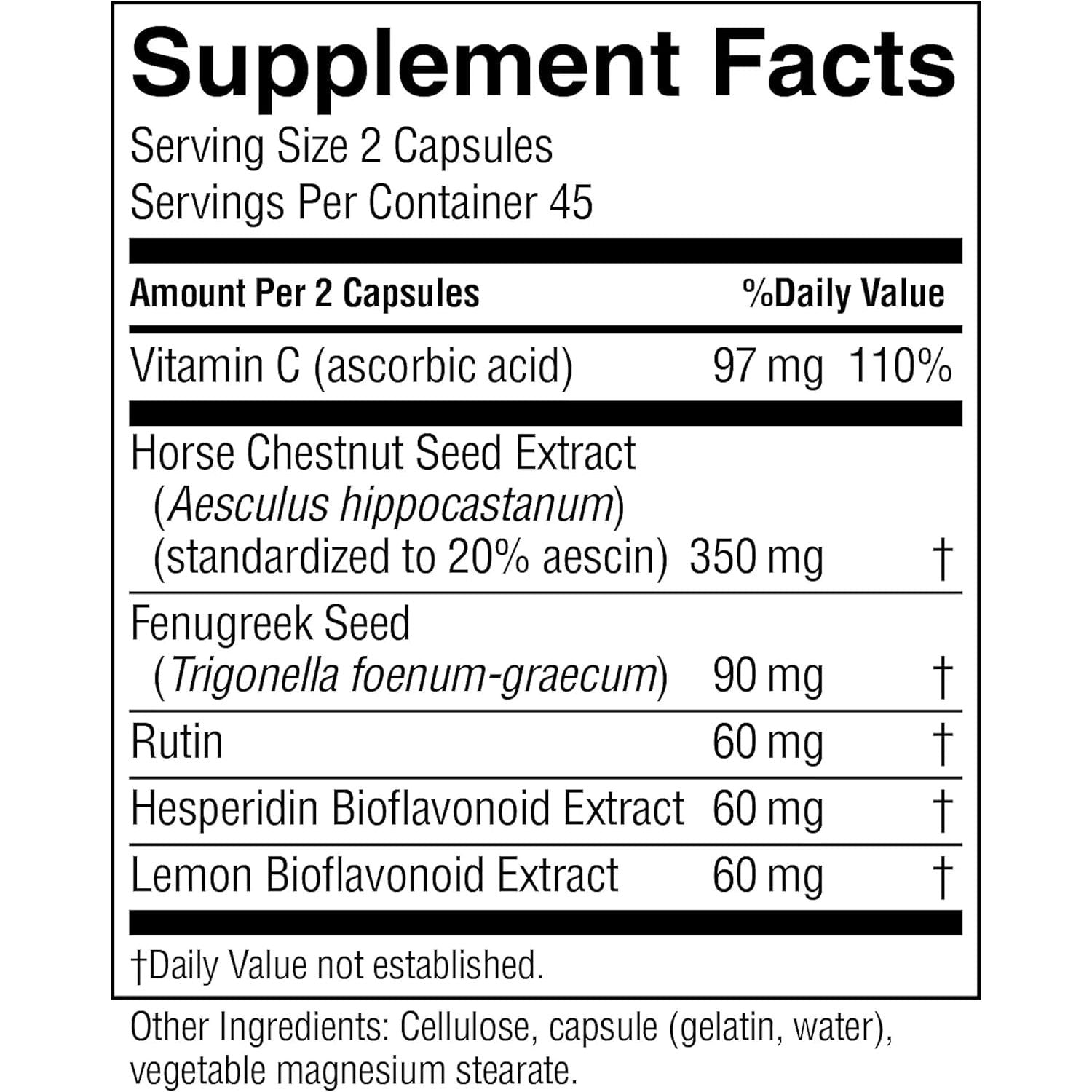 Nature'S Sunshine Vari-Gone, Supports Circulation for Vein Health, Strength, and Function 90 Capsules