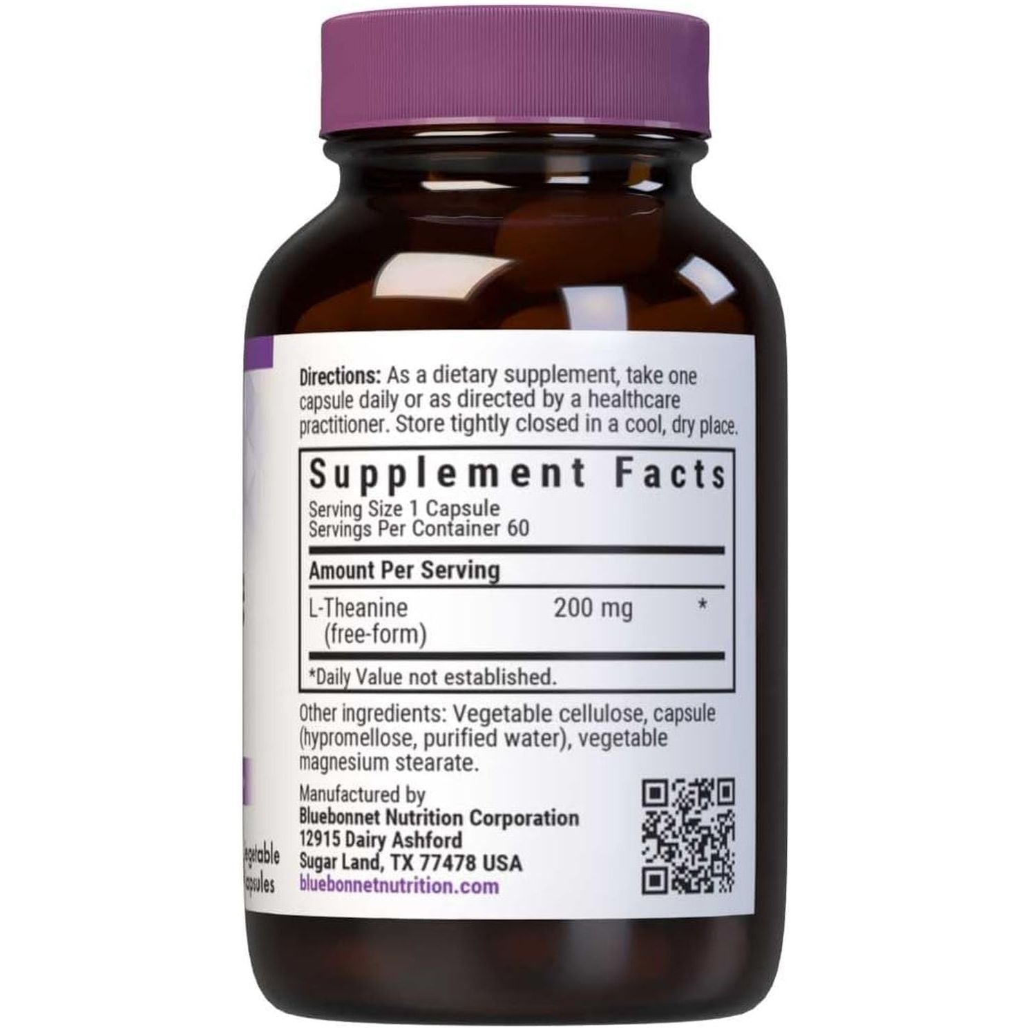 Bluebonnet Nutrition L-Theanine 200Mg, Promotes Relaxation 60 Servings