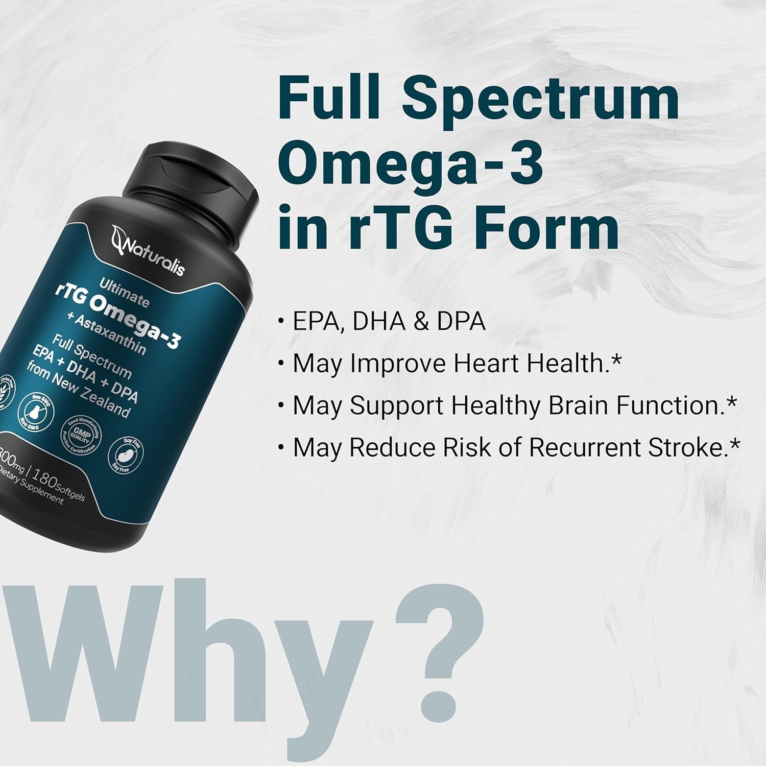 Naturalis Ultimate Rtg Omega 3 Fish Oil 1800Mg from Wild New Zealand Tuna 180 Softgels