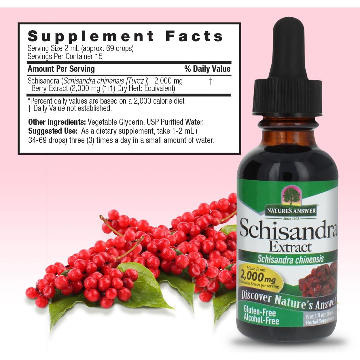 Nature'S Answer Schisandra Berry Extract - Stress, Fatigue, Relaxing Support - Adrenal Support Supplements for Everyone - Made in USA 