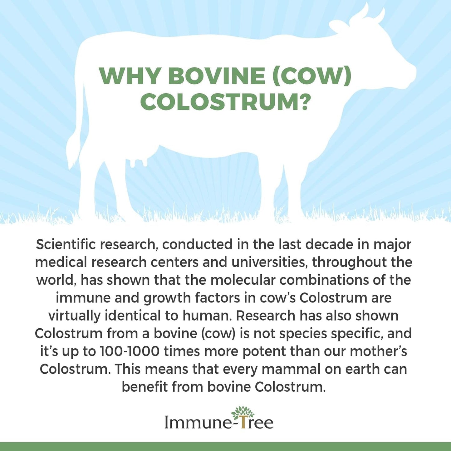 100% Bovine Colostrum Powder, Made in USA from Grass Fed, Grade a Dairy Cows 120 Servings