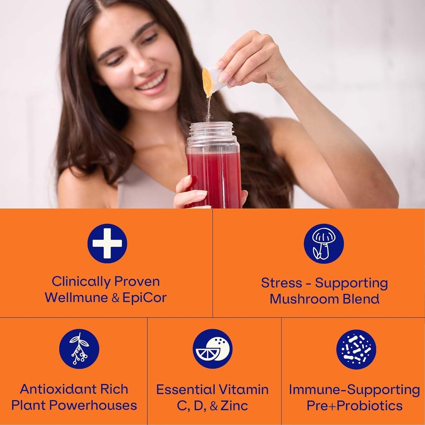 Blueshift Immune Ultra - 5-In-1 Immune Support Powder Drink Mix (14 Pack)