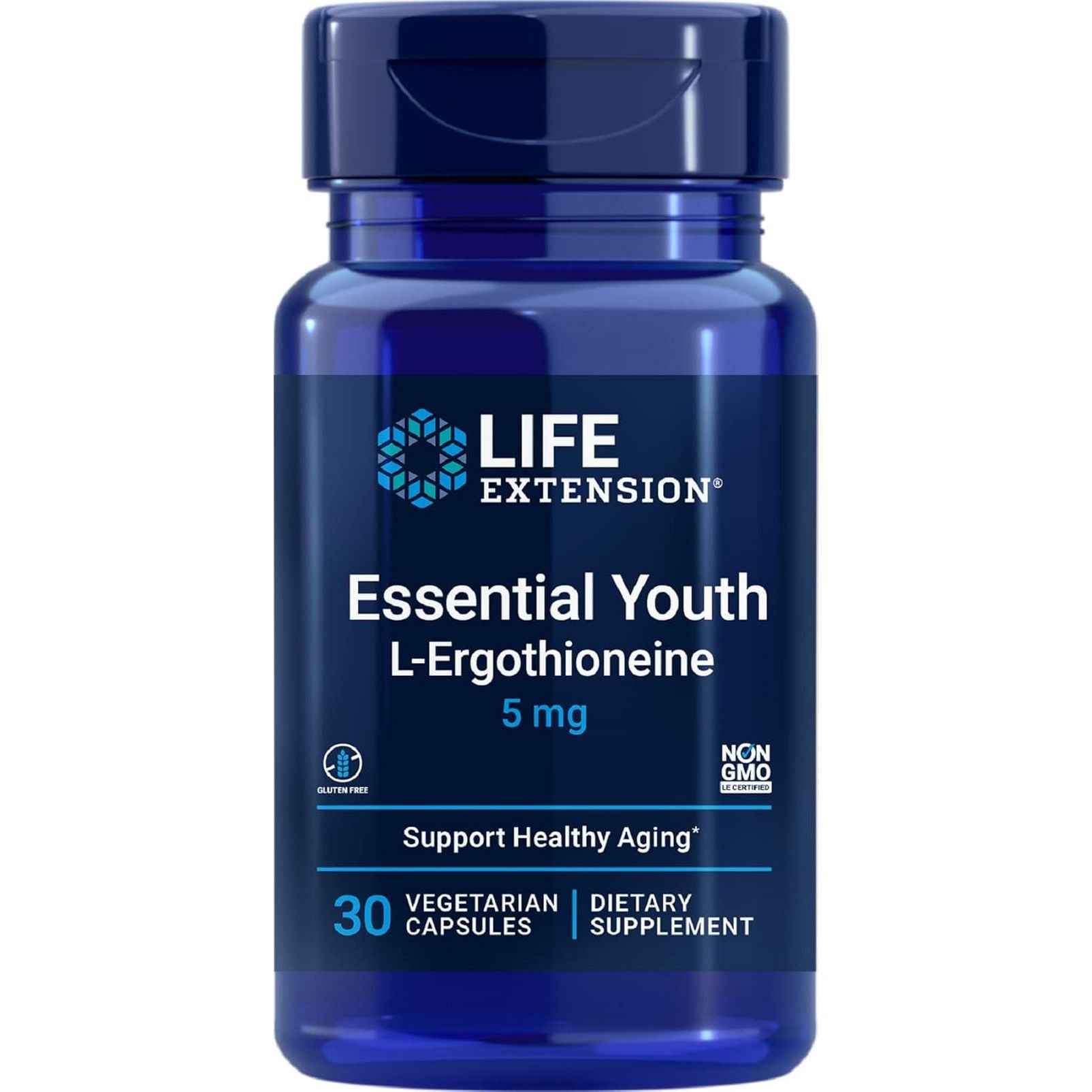 Life Extension Essential Youth L-Ergothioneine – Promotes Longevity & Healthy Aging –  5 Mg – 30 Vegetarian Capsules