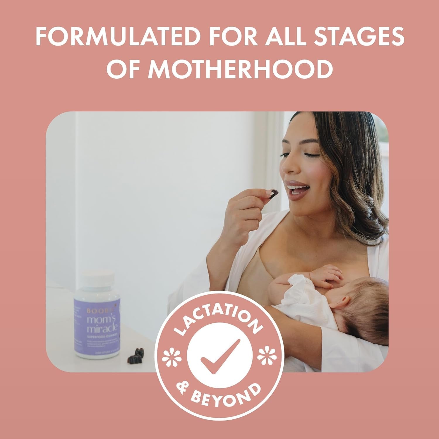 Boobie Bears Lactation Support Gummies | Helps as Milk Supply Booster & Supports Immune Health & Hair Growth 60 Count