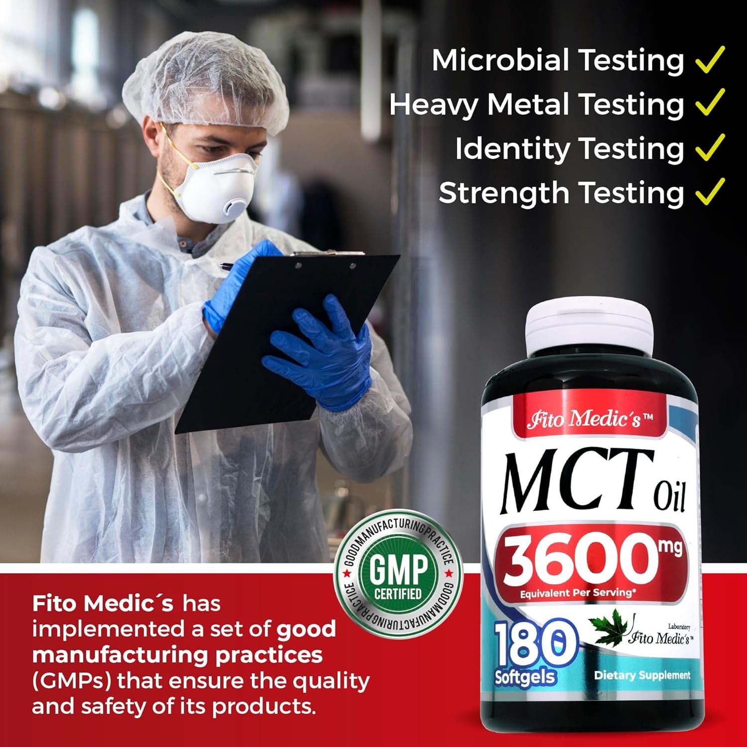 FITO MEDIC'S Lab | Mct Oil | Ultra High Absorption.| 180 Softgels/3600 Mg 