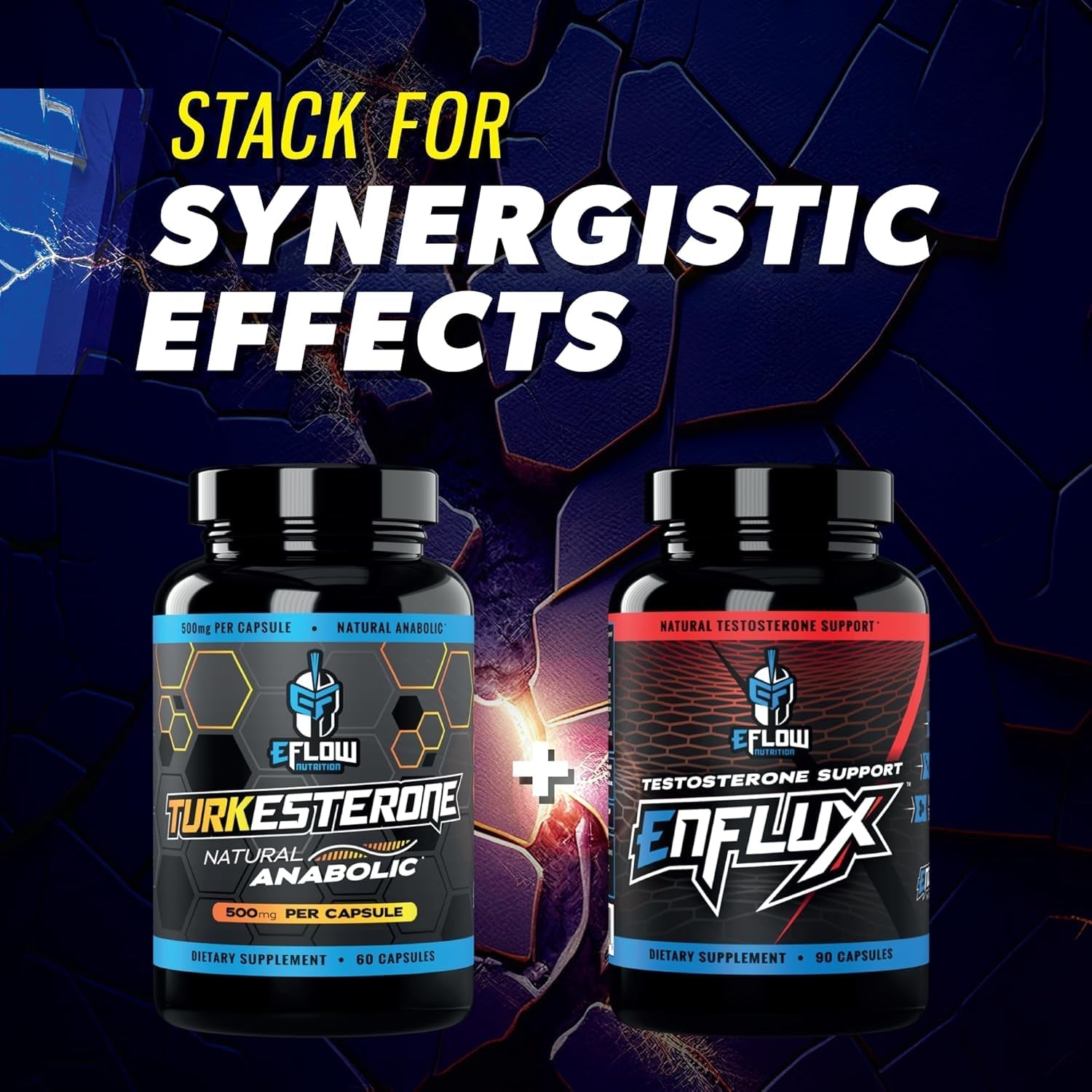 Eflow Nutrition Turkesterone Supplement for Men [Highest Purity] + Cyclodextrin for High Absorption - 3Rd Party Tested (60 Capsules)