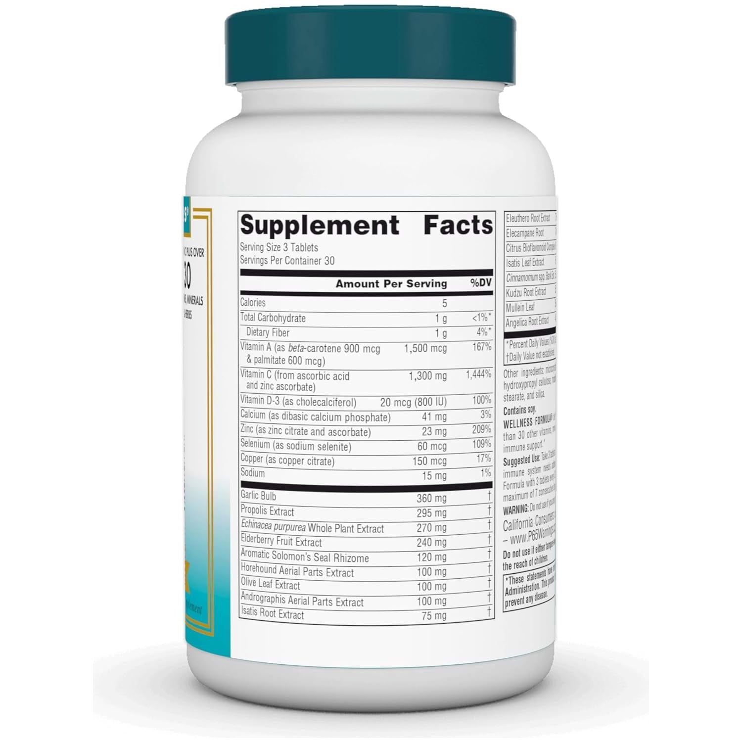 Source Naturals Wellness Formula Bio-Aligned Vitamins & Herbal Defense - Immune System Support Supplement & Immunity Booster* - 90 Tablets