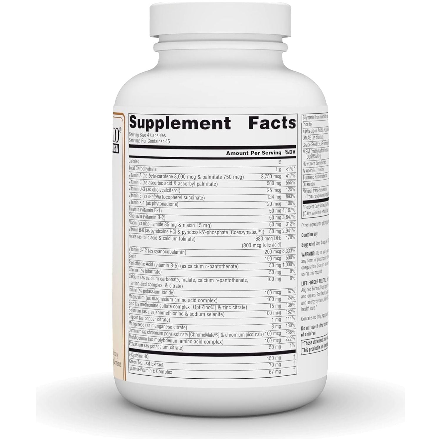 Source Naturals Life Force Multiple, Energy Activator*, Daily Multivitamin - 180 Capsules