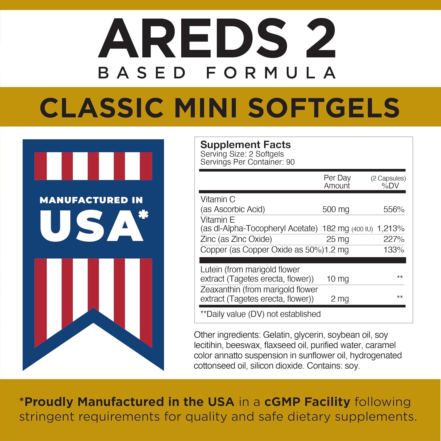 Viteyes AREDS 2 Classic Macular Health Formula Softgels, Eye Health Vitamin to Support Macular Health 180 Softgels