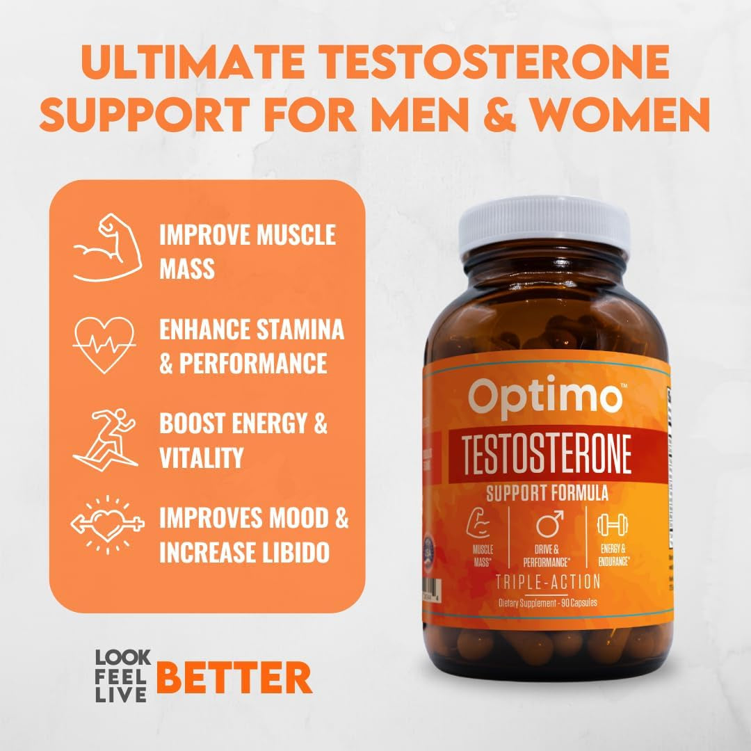 Testosterone Booster Supplement with Tongkat Ali, Tribulus, Fenugreek, Ashwagandha, Maca, Boron, Zinc, VIT D, DAA - 90 Capsules