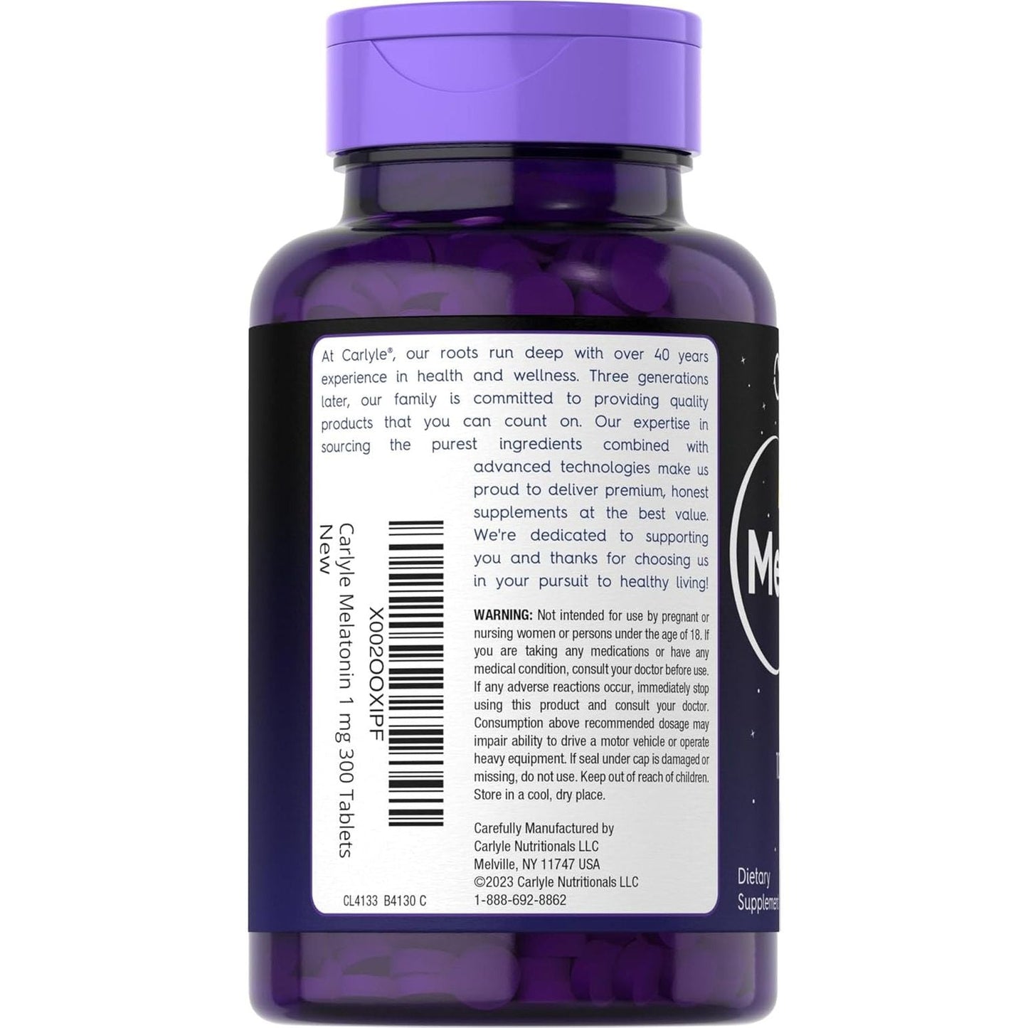 Carlyle Melatonin 1 Mg - 300 Low Dose Tablets