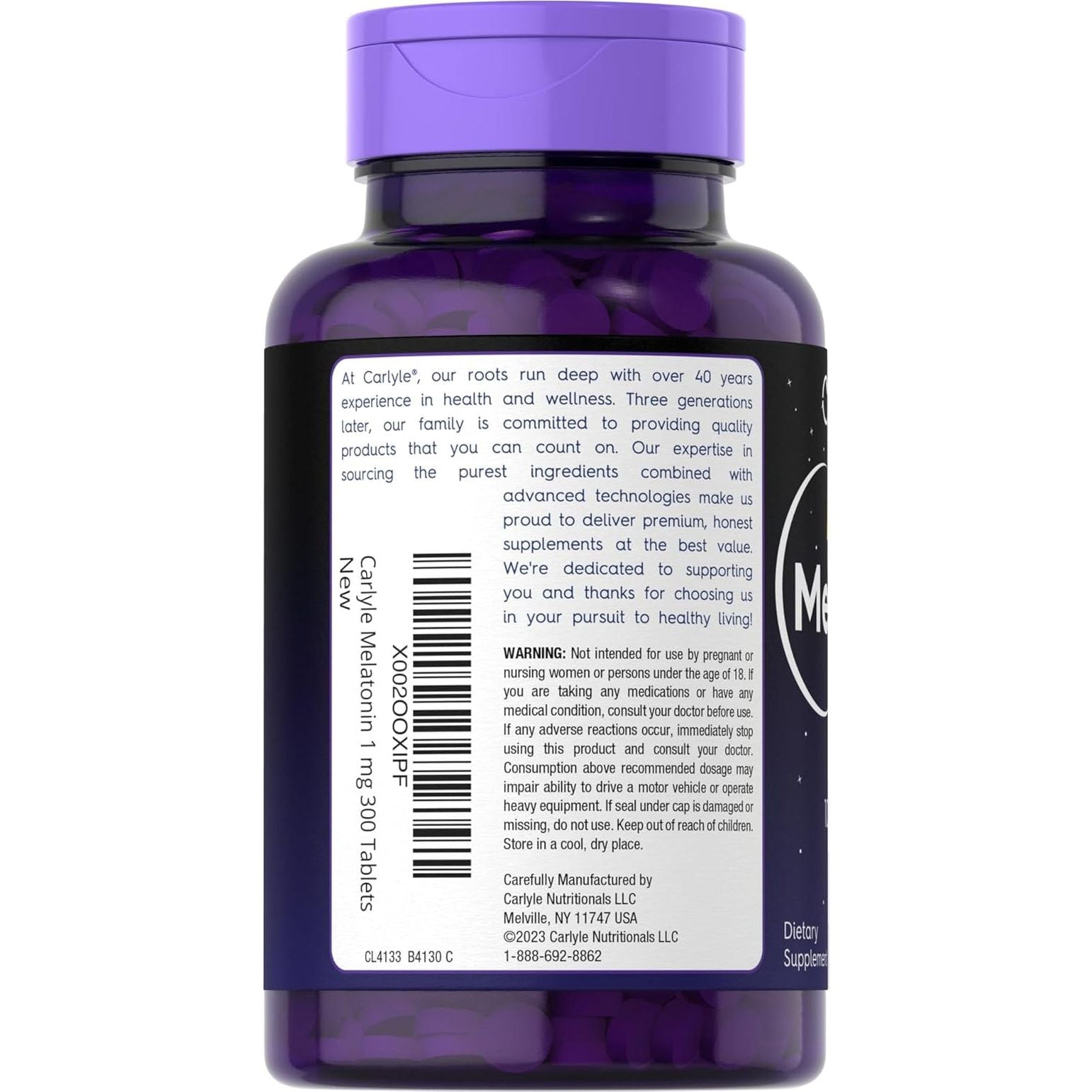 Carlyle Melatonin 1 Mg - 300 Low Dose Tablets