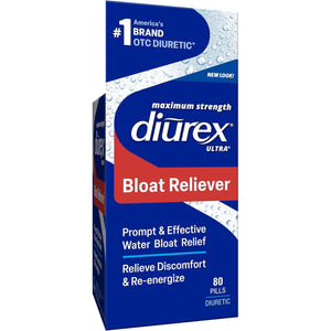 Diurex Ultra Re-Energizing Water Pills - Relieve Water Bloat - Feel Better & Less Heavy - 80 Count