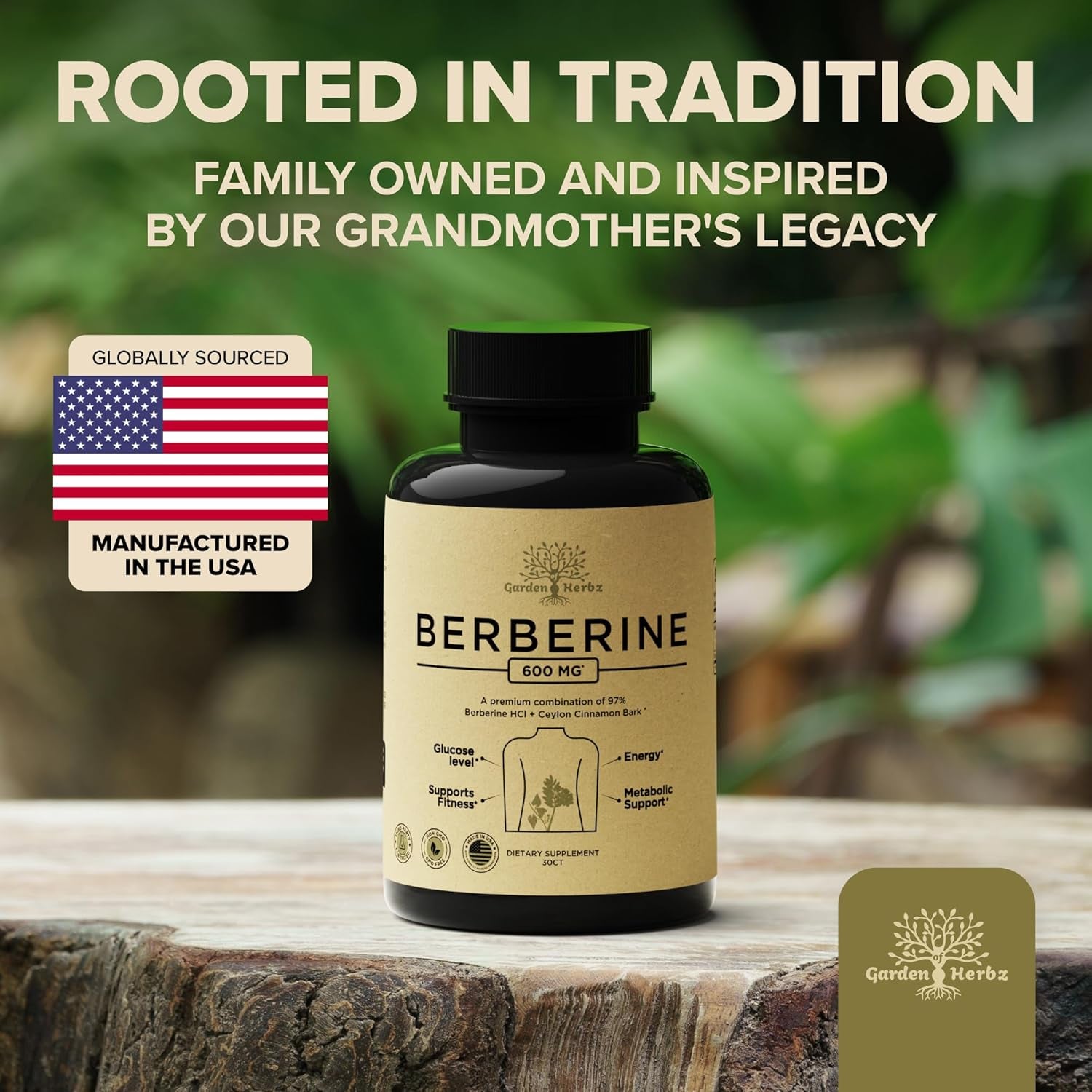 600 Mg Berberine Supplement – Berberine HCL & Ceylon Cinnamon Capsules