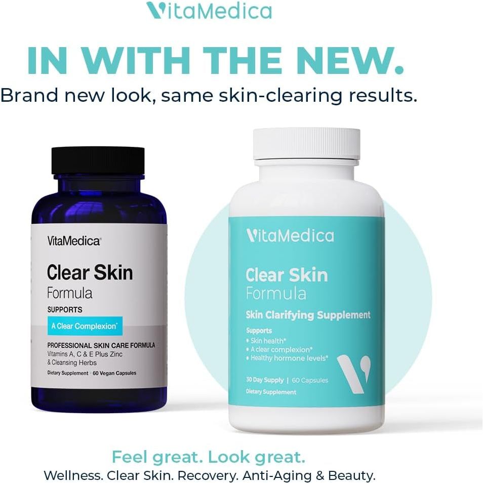 Vitamedica Clear Skin Vitamin Formula | Noncystic Acne Supplement for Skin Clearing 60 Count