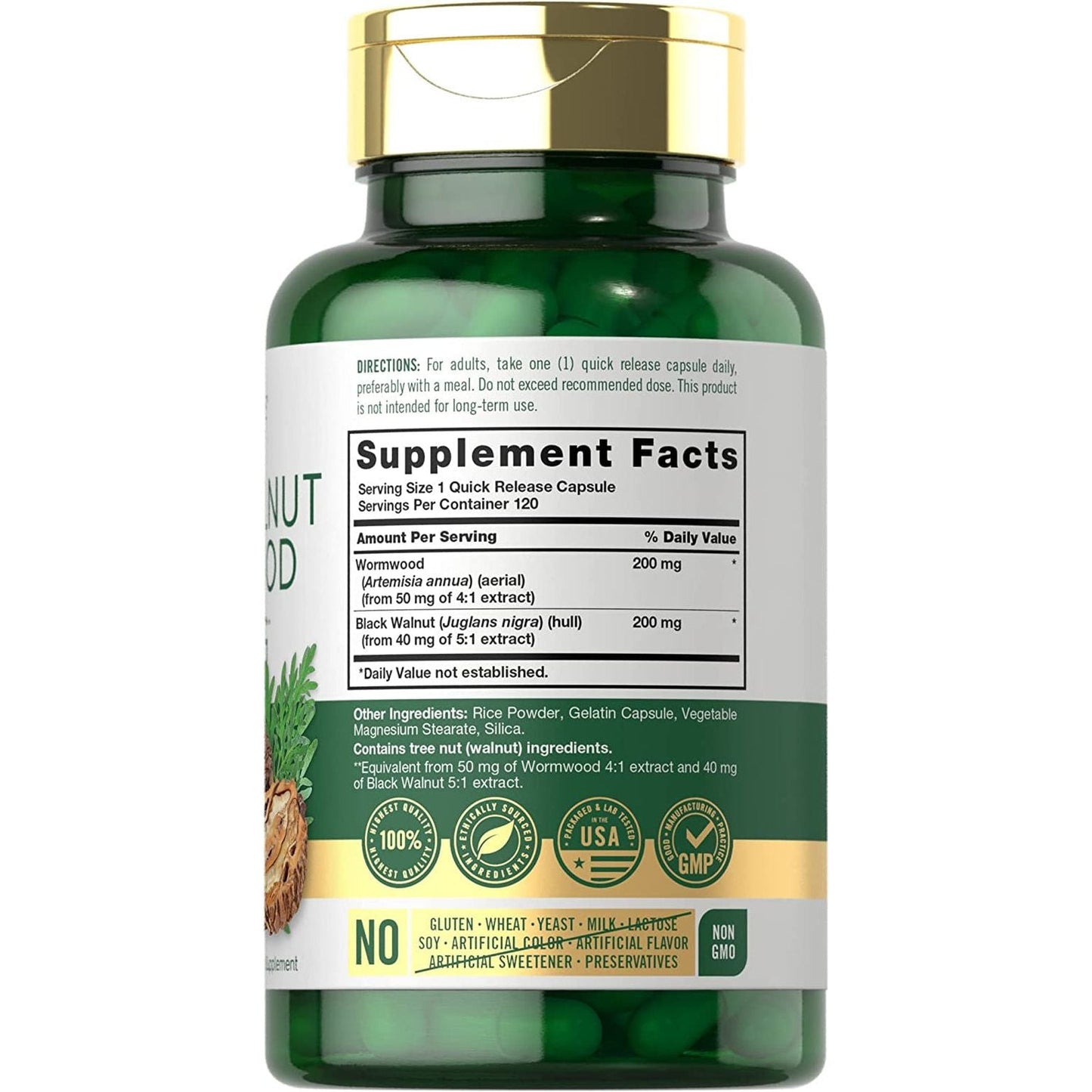 Carlyle Black Walnut Wormwood | 120 Capsules | Herbal Complex | Non-Gmo, Gluten Free