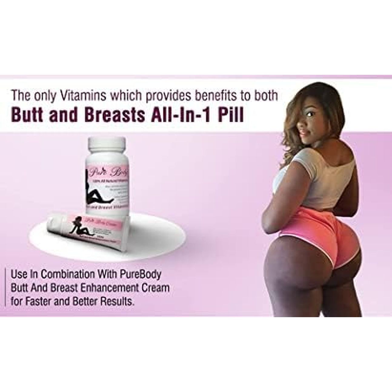 #1 Butt Enhancer and Breast Enhancer Vitamins – Butt Growth & Breast Enhancement Pills for Slim Waist, Bigger Butt & Bigger Breast