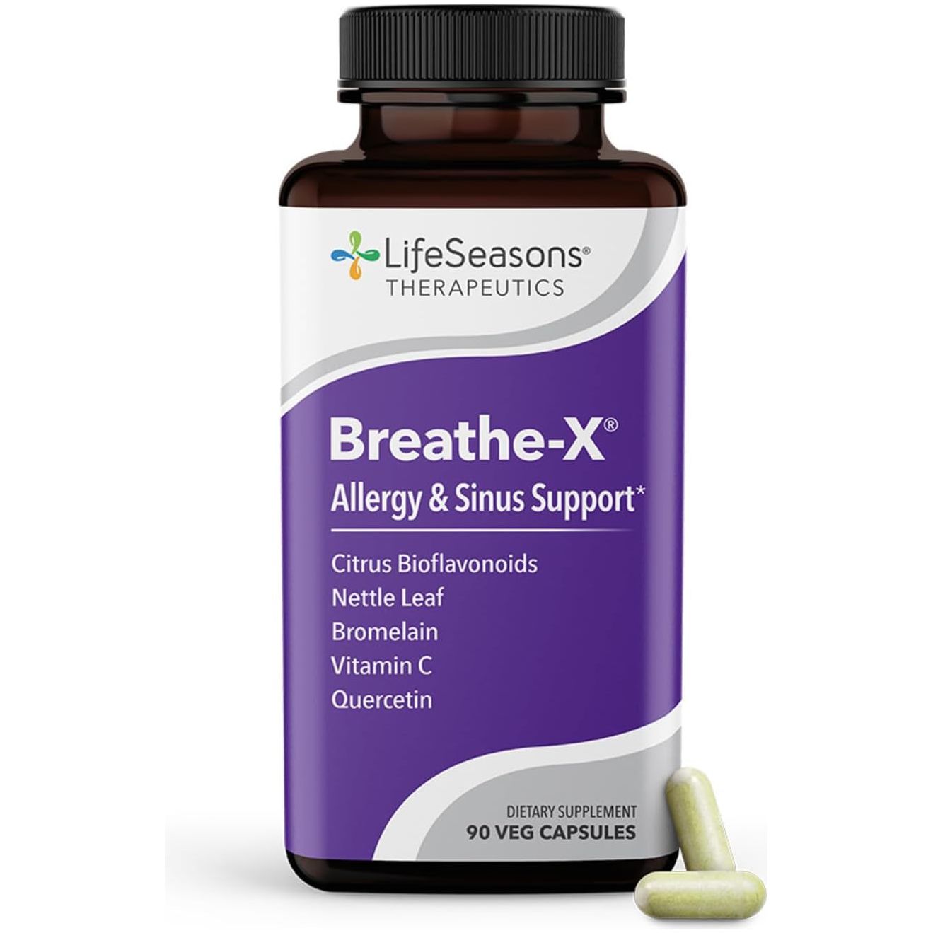 Breathe-X - Allergy & Sinus Relief Supplement - Non-Drowsy & Fast-Acting - 90 Capsules