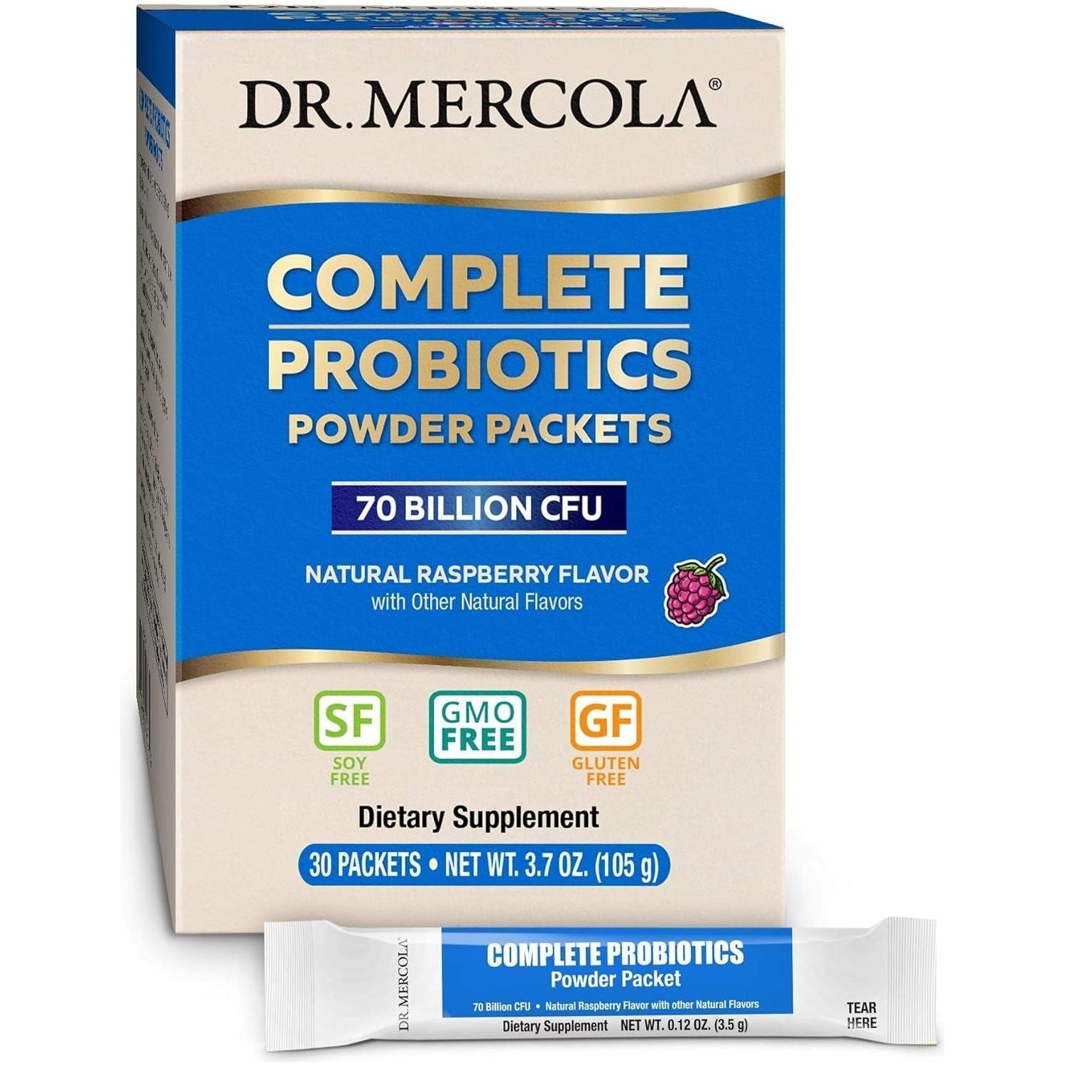 Dr. Mercola Complete Probiotics Powder Packets, 30 Servings 70 Billion CFU