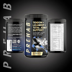 PREHAB Tendon + Ligament + Total Joint Support for Athletes with Glucosamine Chondroitin MSM Turmeric Boswellia