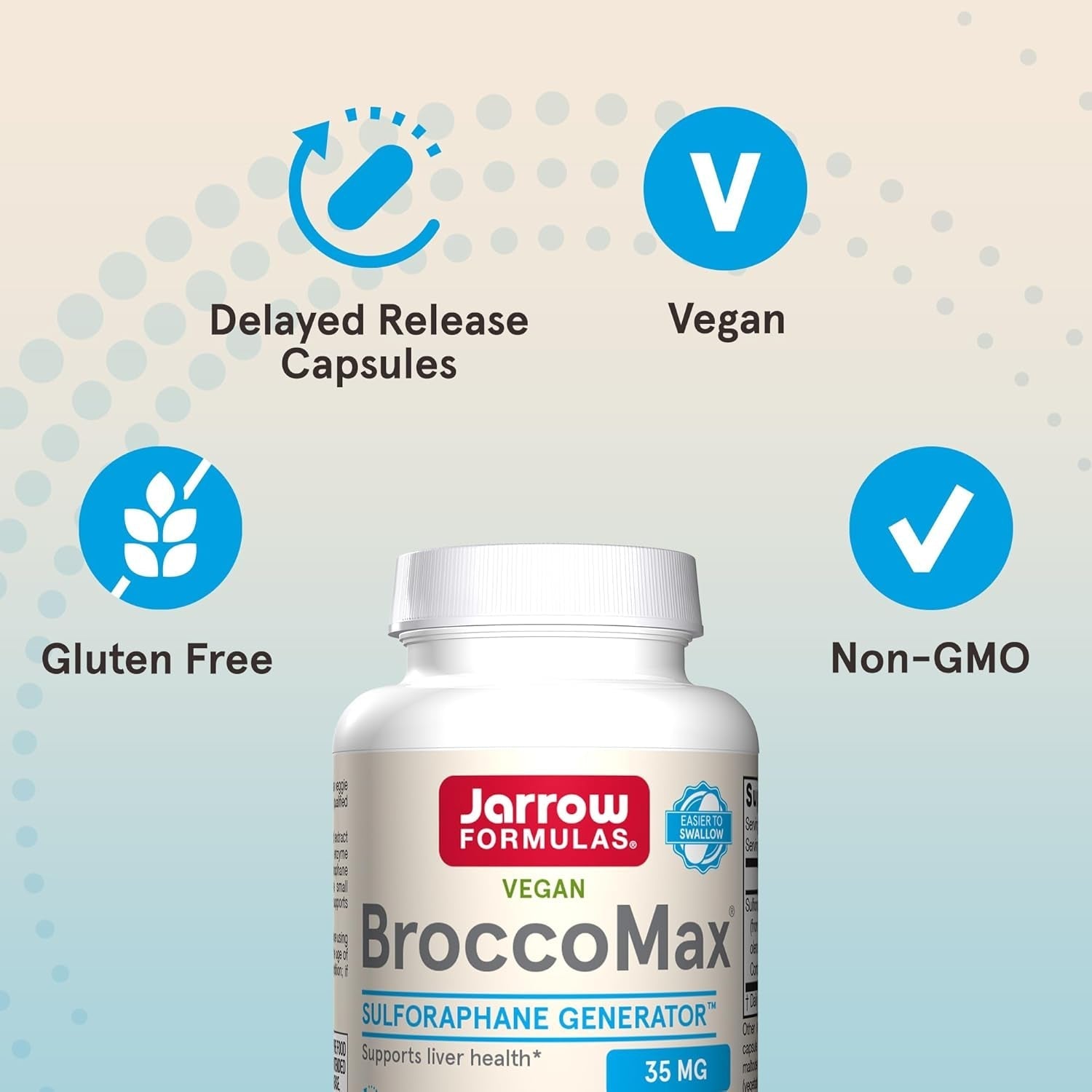 Jarrow Formulas Broccomax Sulforaphane Glucosinolate 35 MG, Supports Liver Health, 60 Capsules